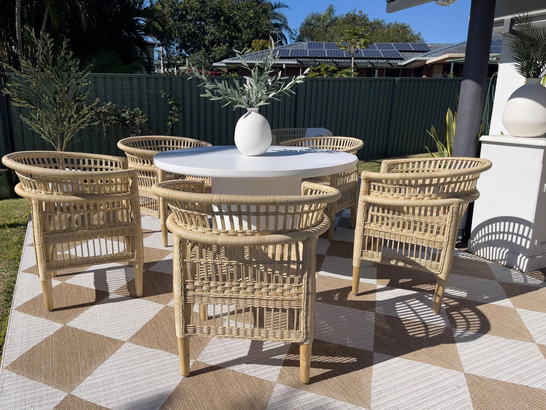 Kalei Brown and Ivory Checkered Flatweave Indoor Outdoor Rug - Image 5