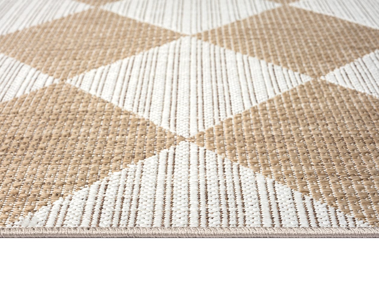 Kalei Brown and Ivory Checkered Flatweave Indoor Outdoor Rug - Image 7