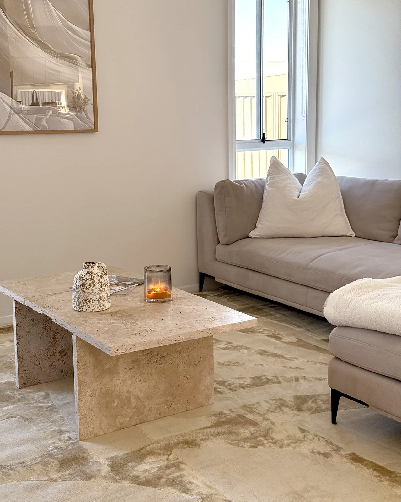Kallua Textured Abstract Neutral Rug - Image 2