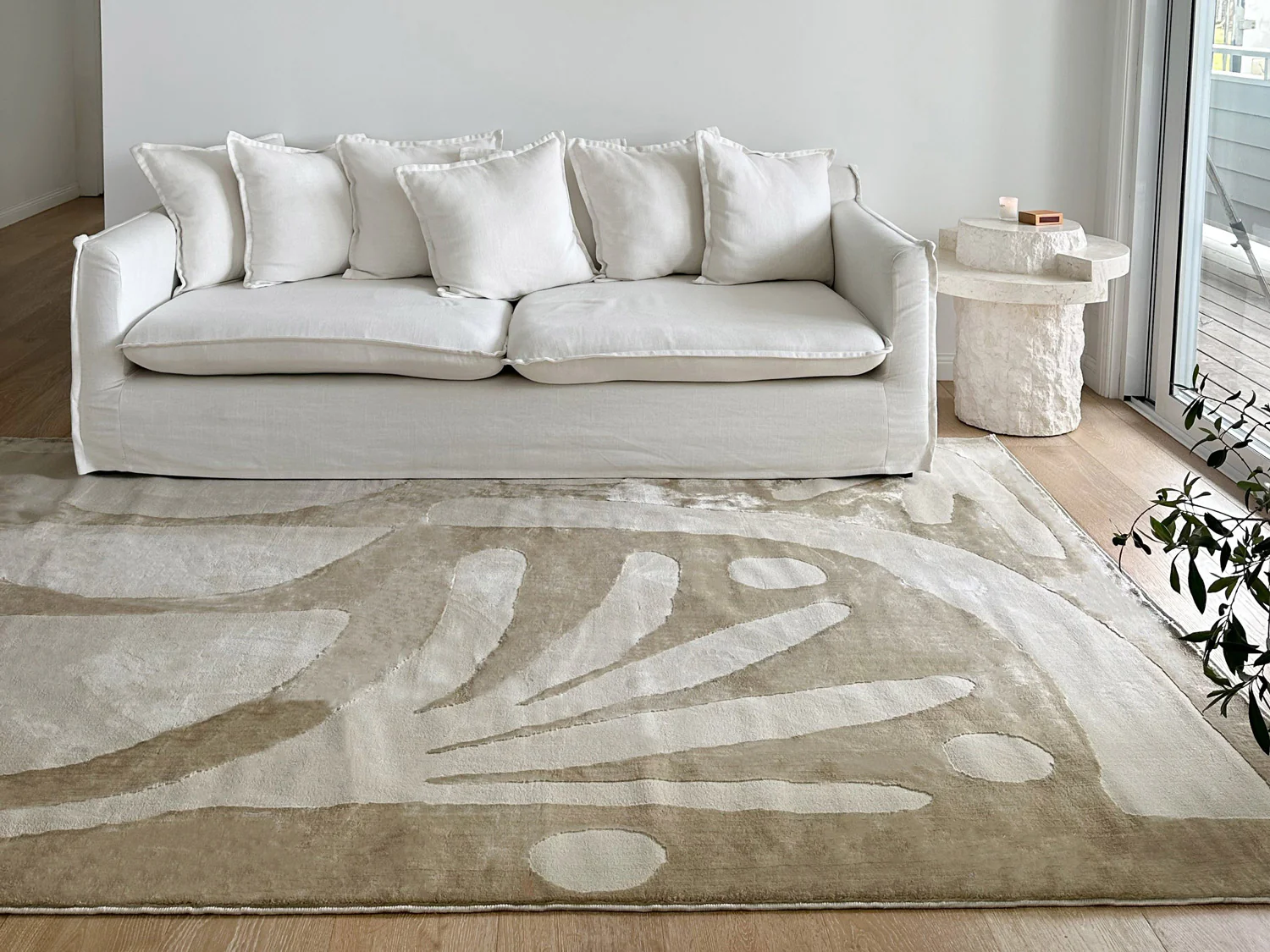 Kallua Textured Abstract Neutral Rug - Image 8