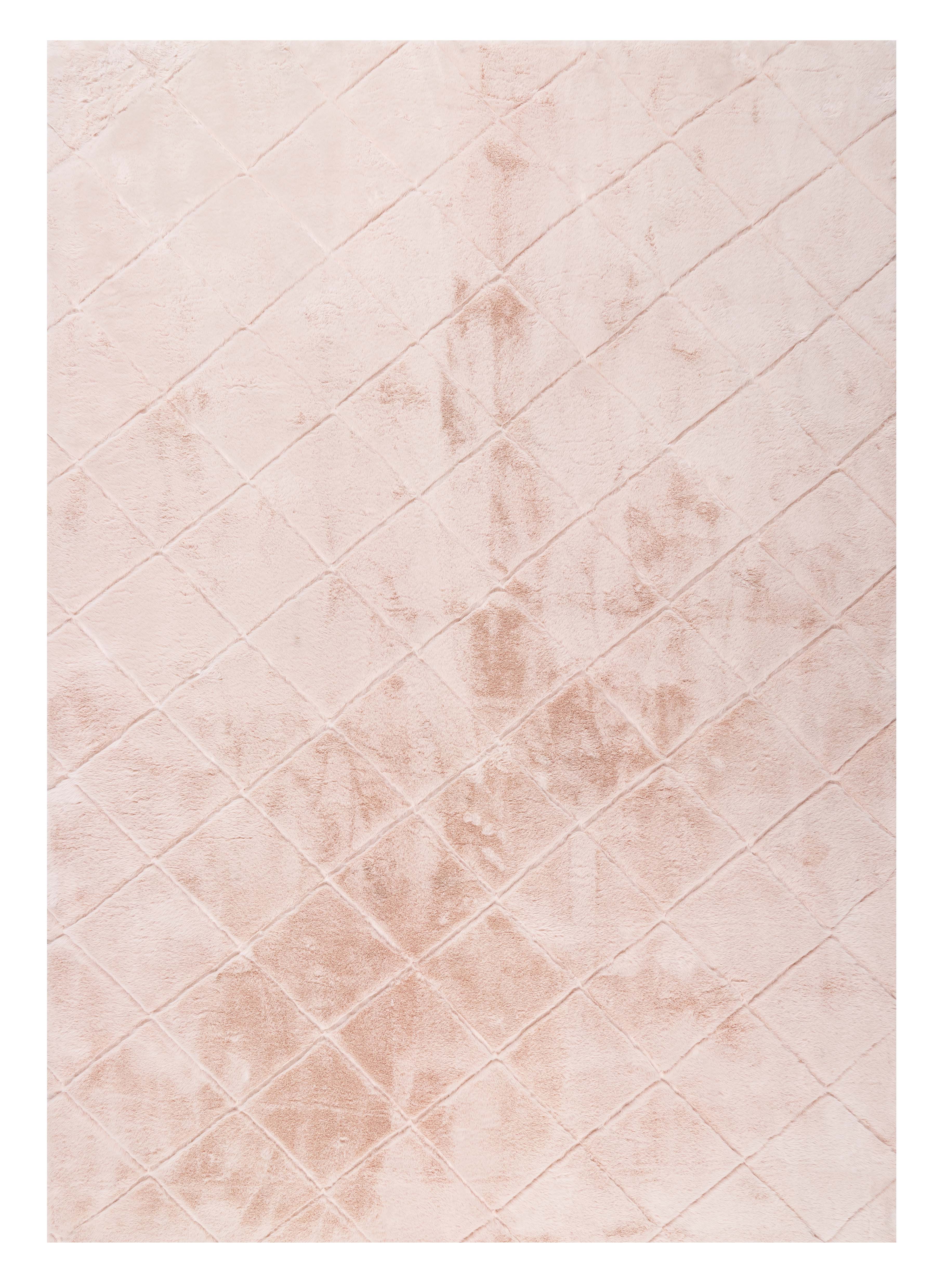 Karlie Blush Pink Diamond Shag Rug