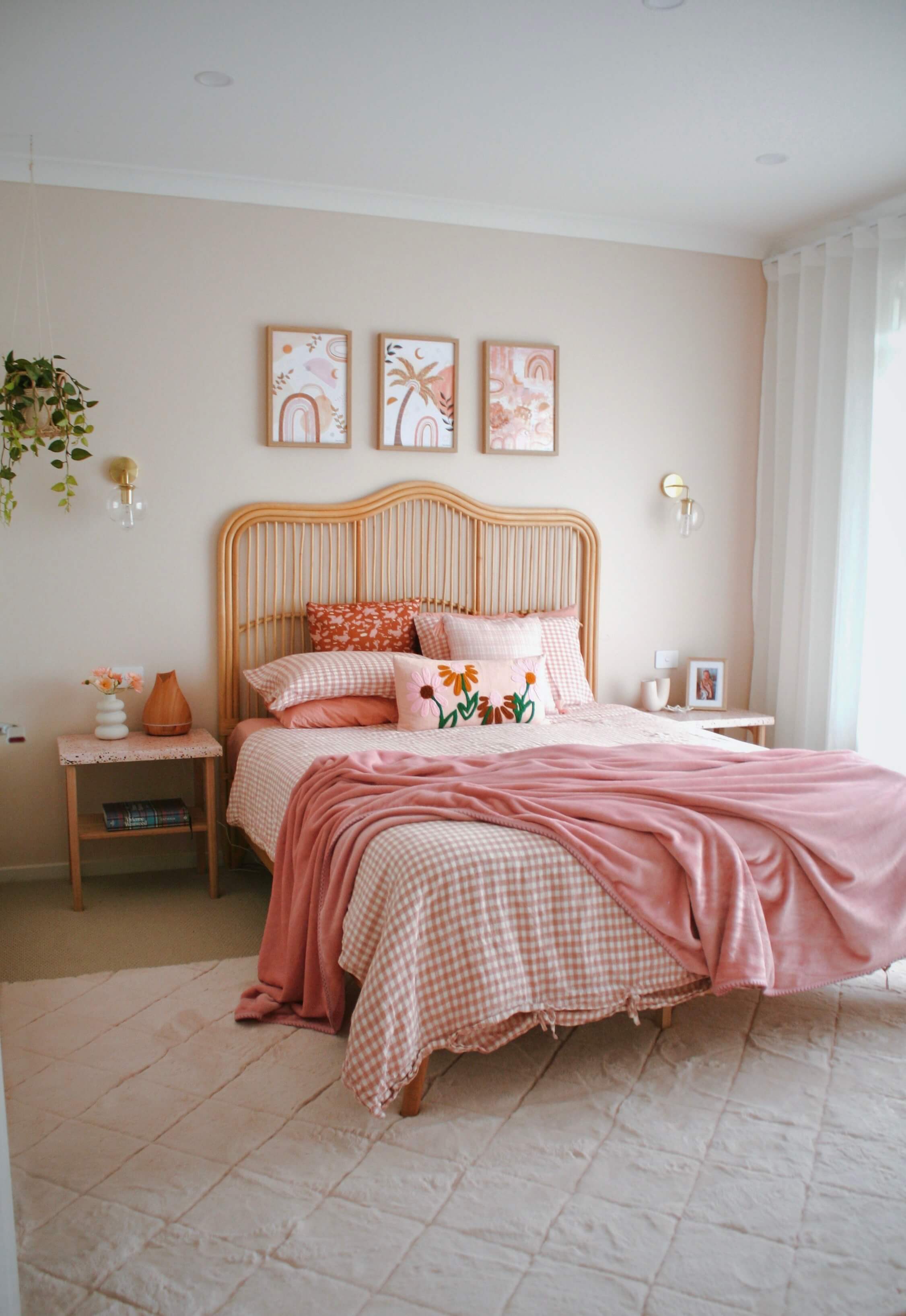 Karlie Blush Pink Diamond Shag Rug - Image 12