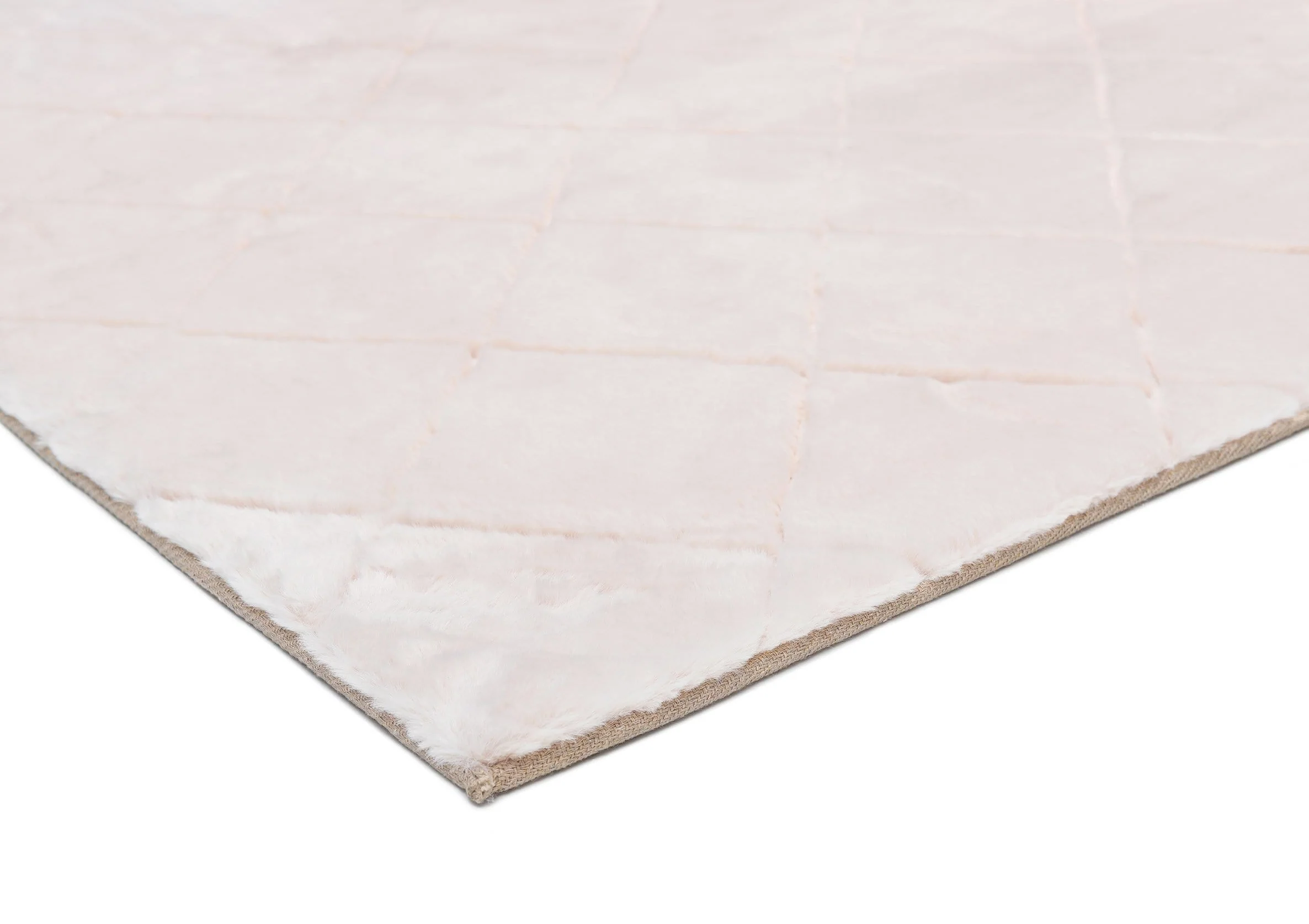 Karlie Blush Pink Diamond Shag Rug - Image 13