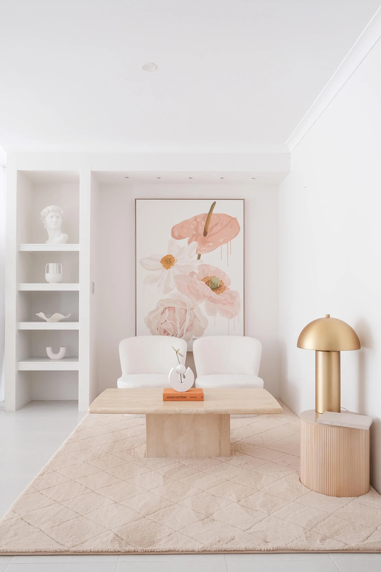 Karlie Blush Pink Diamond Shag Rug - Image 5