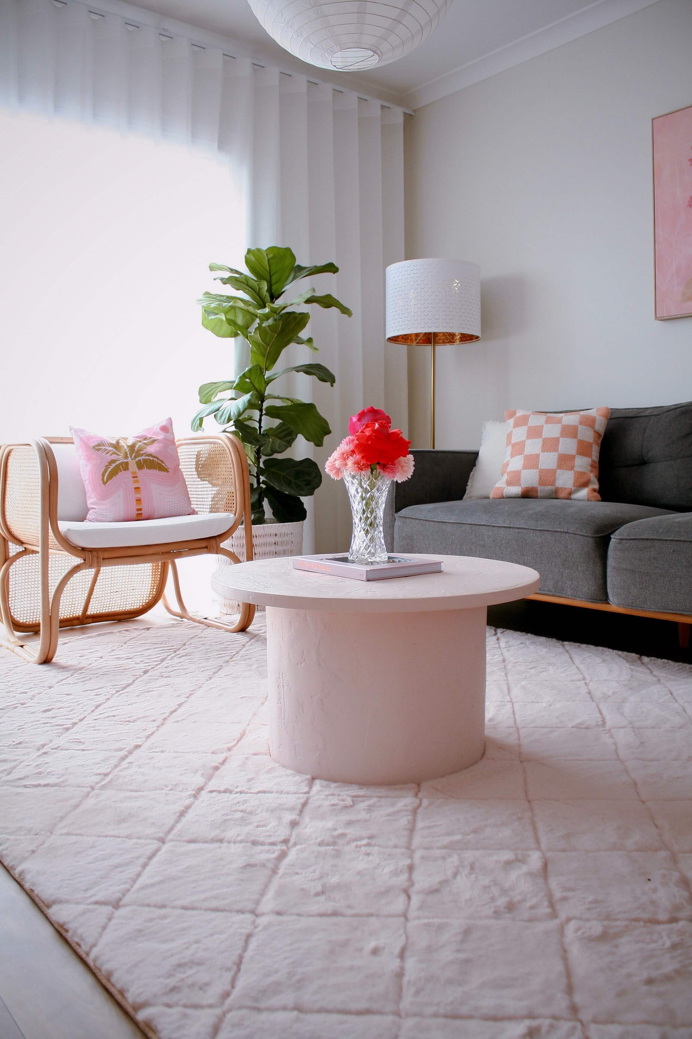 Karlie Blush Pink Diamond Shag Rug - Image 8