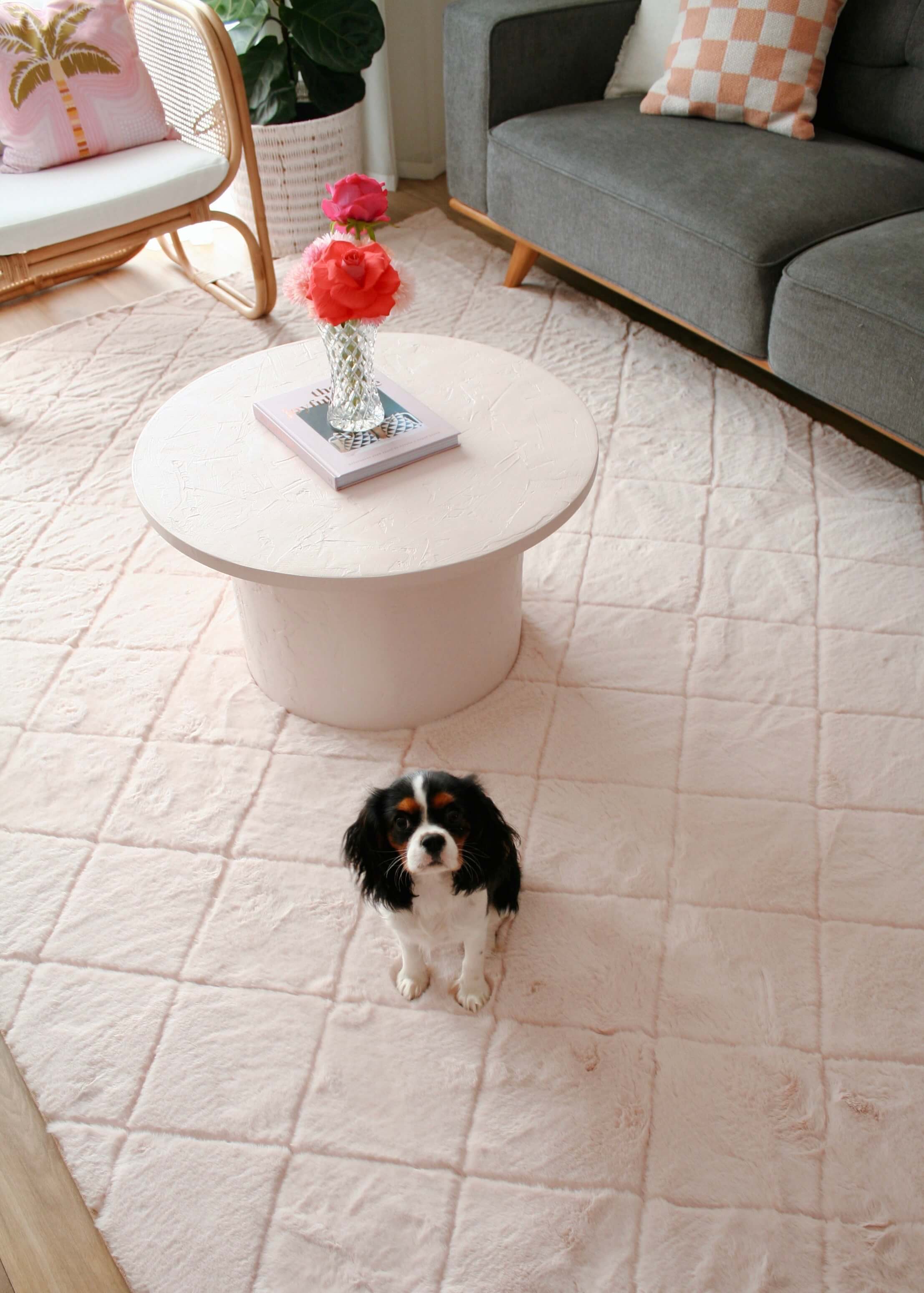 Karlie Blush Pink Diamond Shag Rug - Image 9