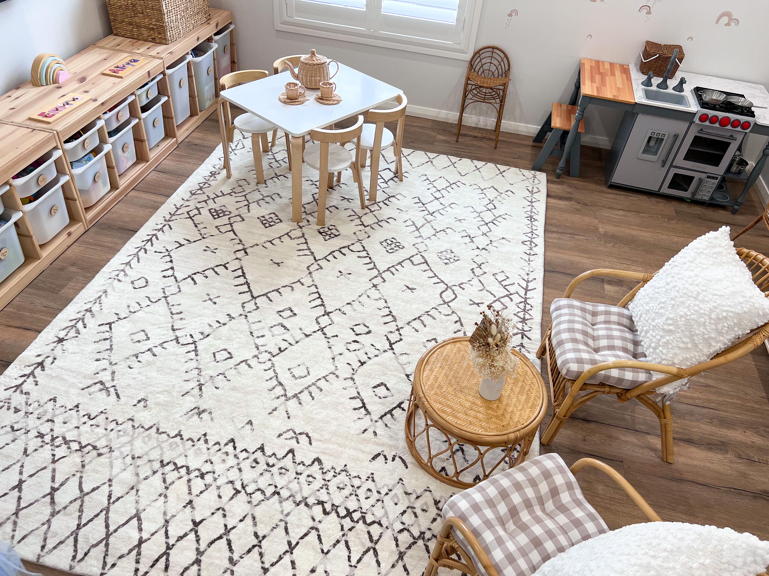 Karmina Brown and Cream Abstract Tribal Washable Rug - Image 13
