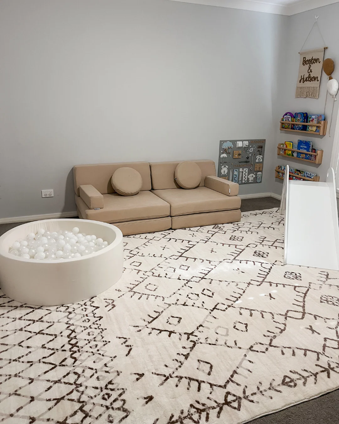 Karmina Brown and Cream Abstract Tribal Washable Rug - Image 2