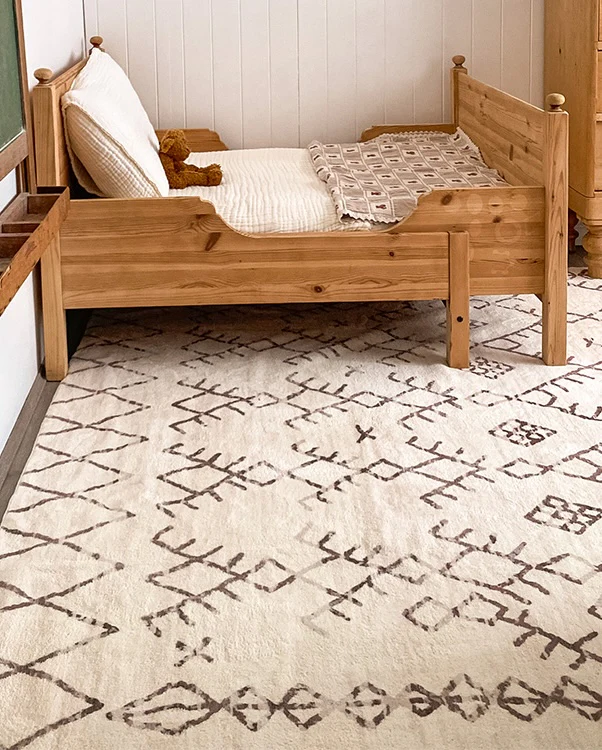 Karmina Brown and Cream Abstract Tribal Washable Rug - Image 4
