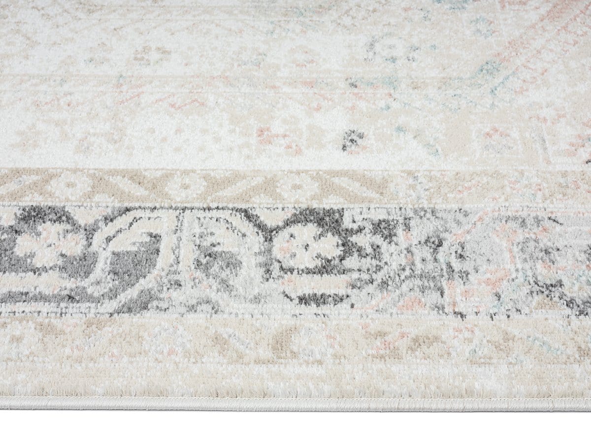 Katya Cream And Grey Multi-Colour Traditional Floral Runner Rug - Image 6