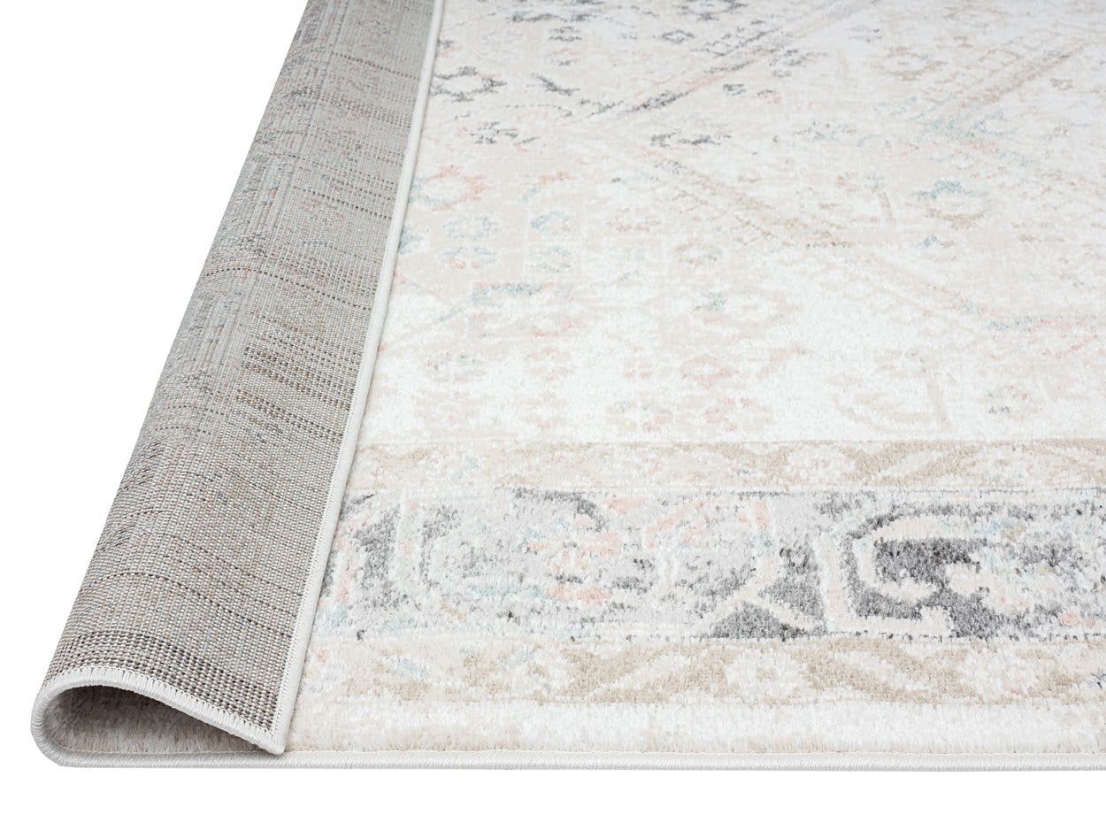 Katya Cream And Grey Multi-Colour Traditional Floral Runner Rug - Image 7
