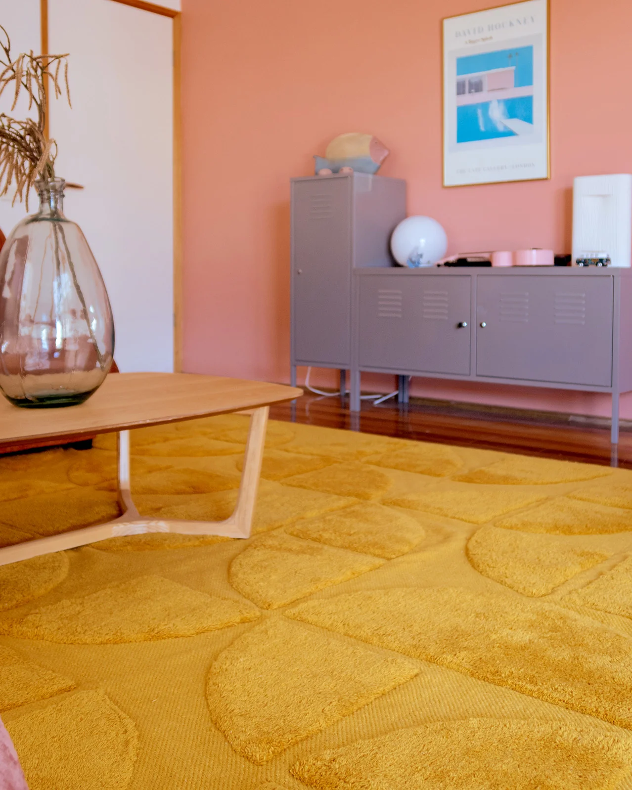 Kay Mustard Geometric Washable Wool Rug - Image 4