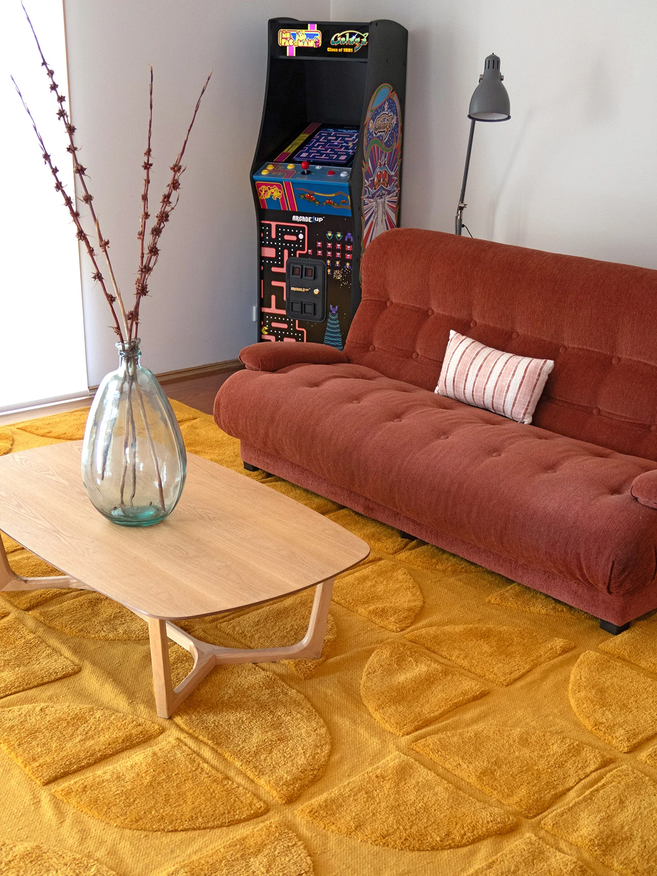 Kay Mustard Geometric Washable Wool Rug - Image 6