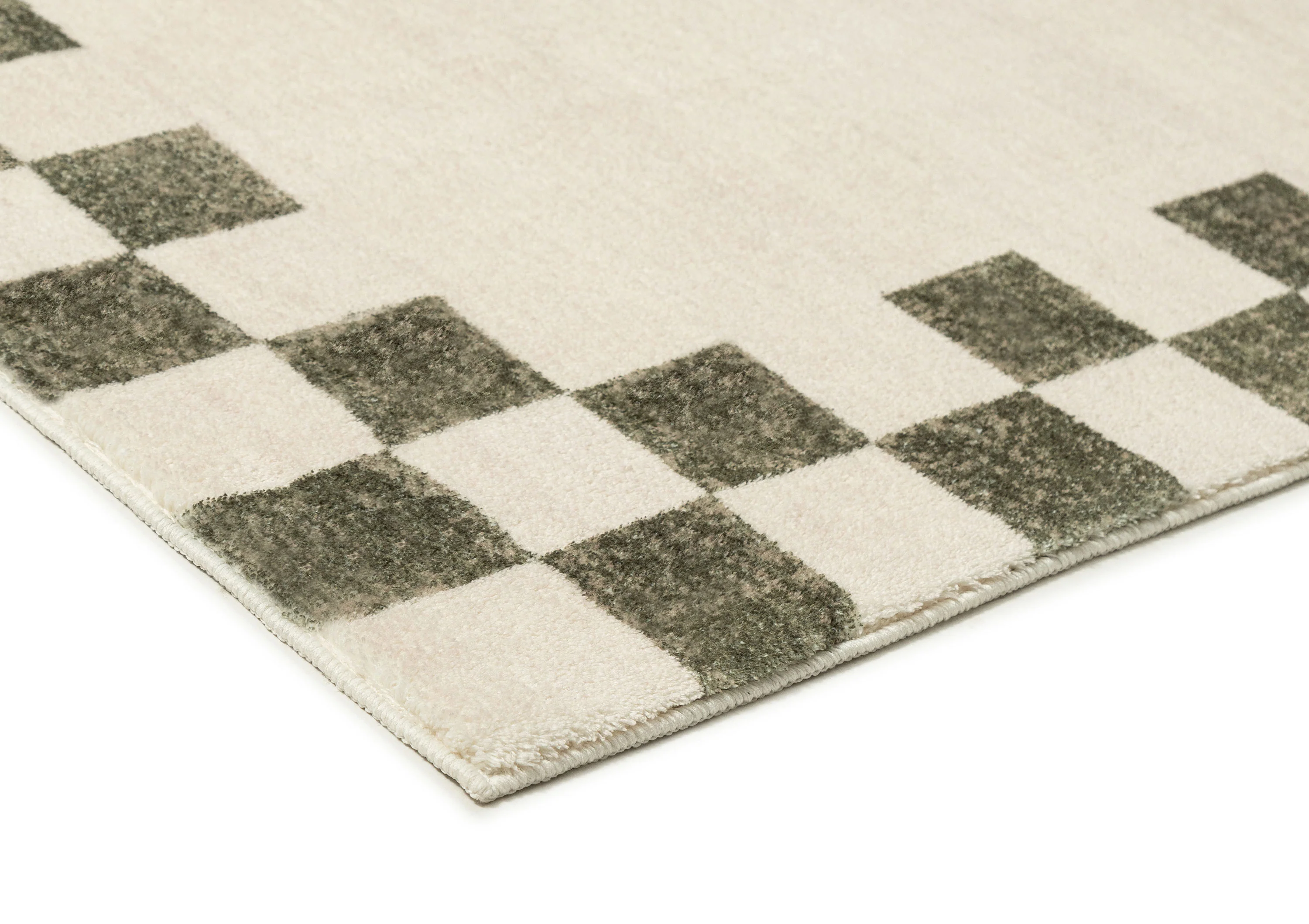 Keava Green Checkered Border Washable Rug - Image 5