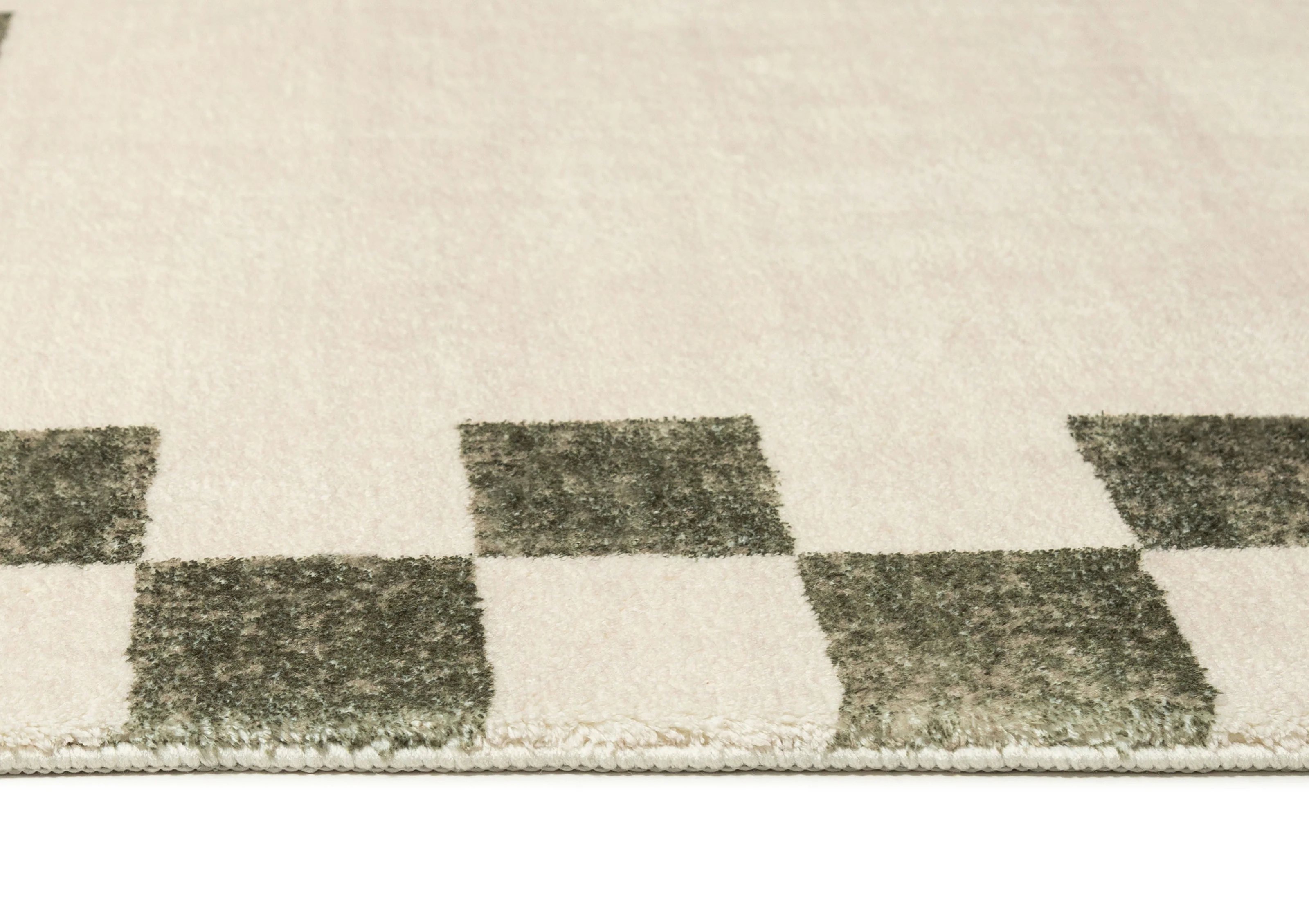Keava Green Checkered Border Washable Rug - Image 6
