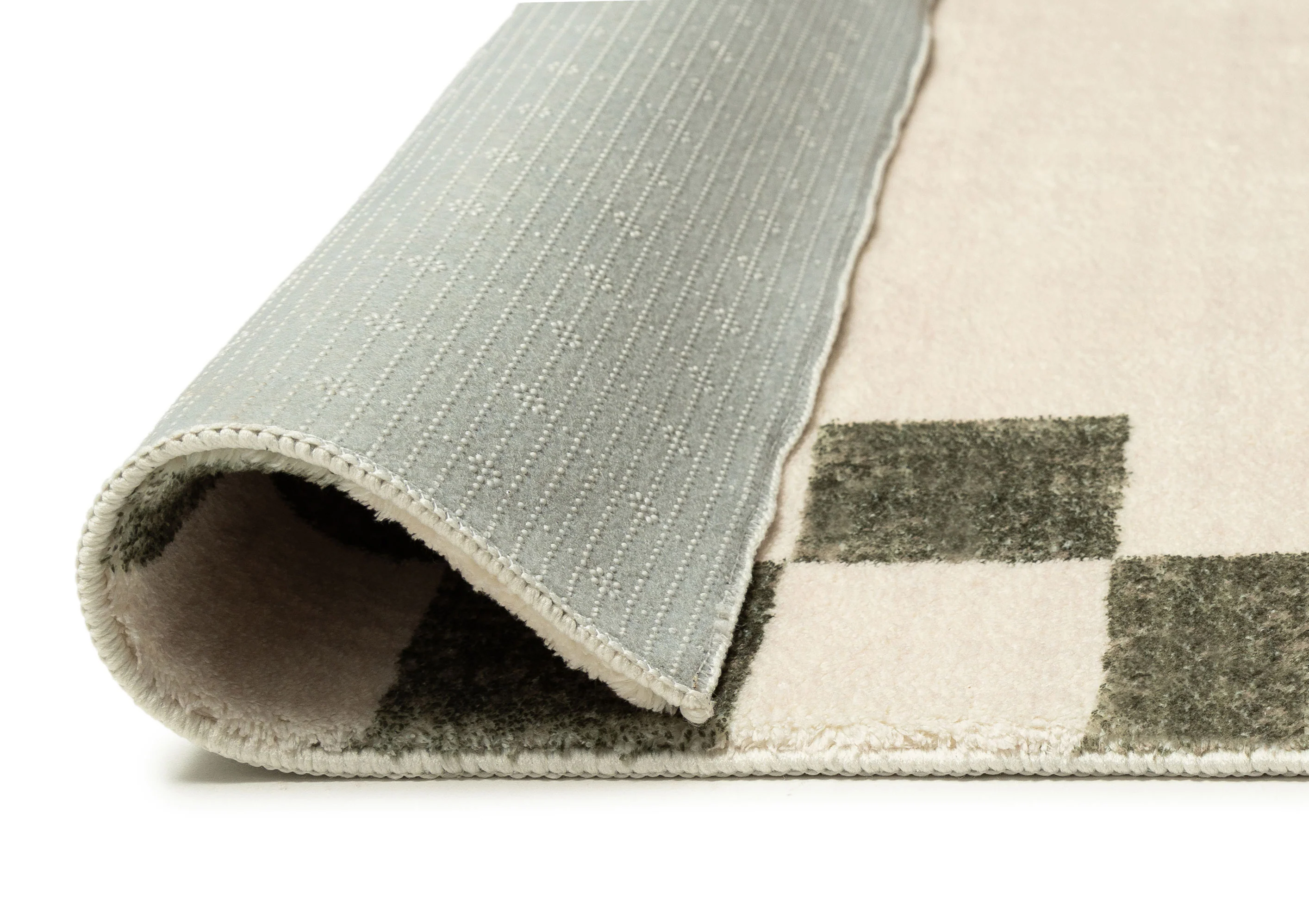 Keava Green Checkered Border Washable Rug - Image 7