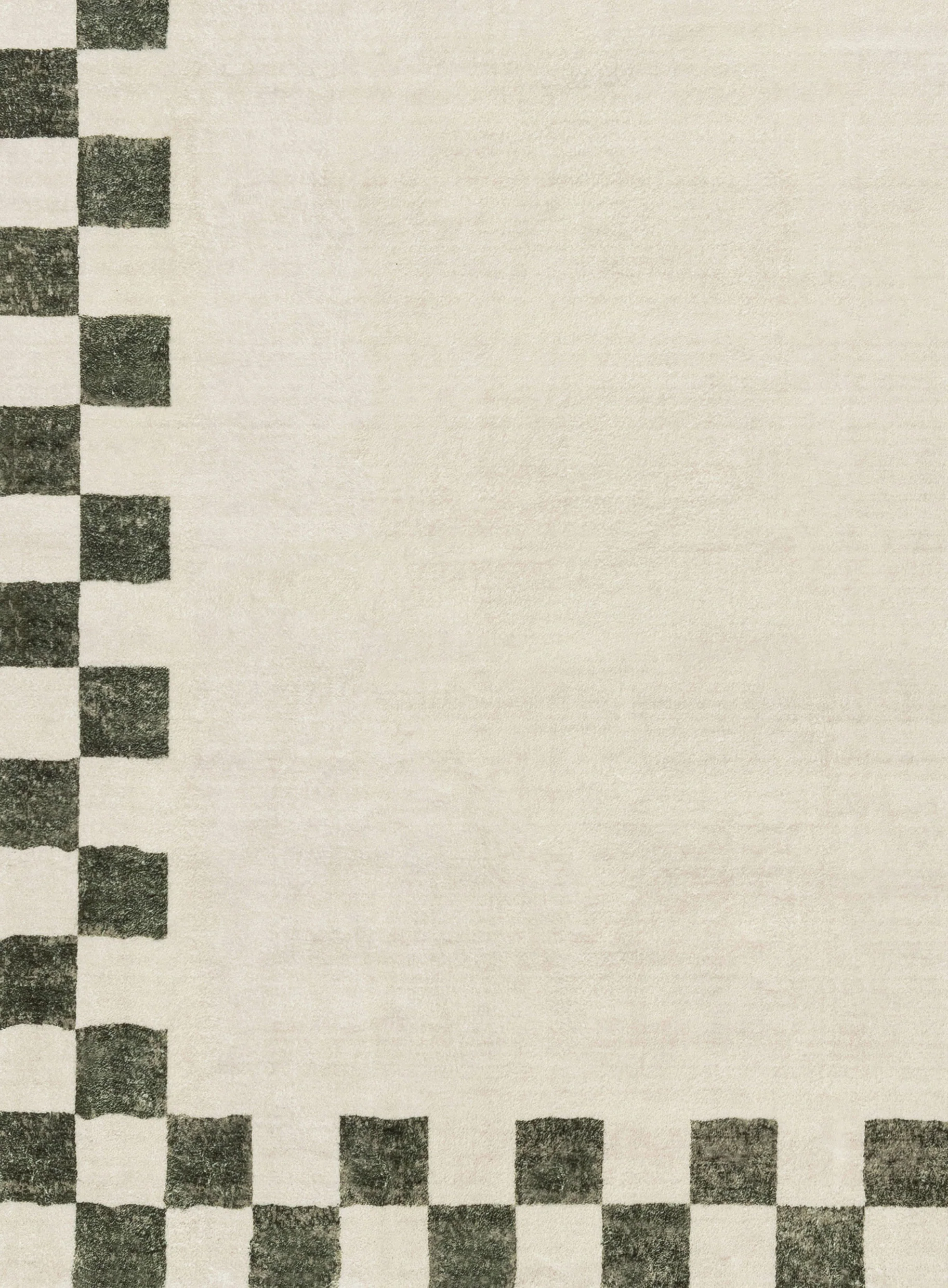 Keava Green Checkered Border Washable Rug - Image 9