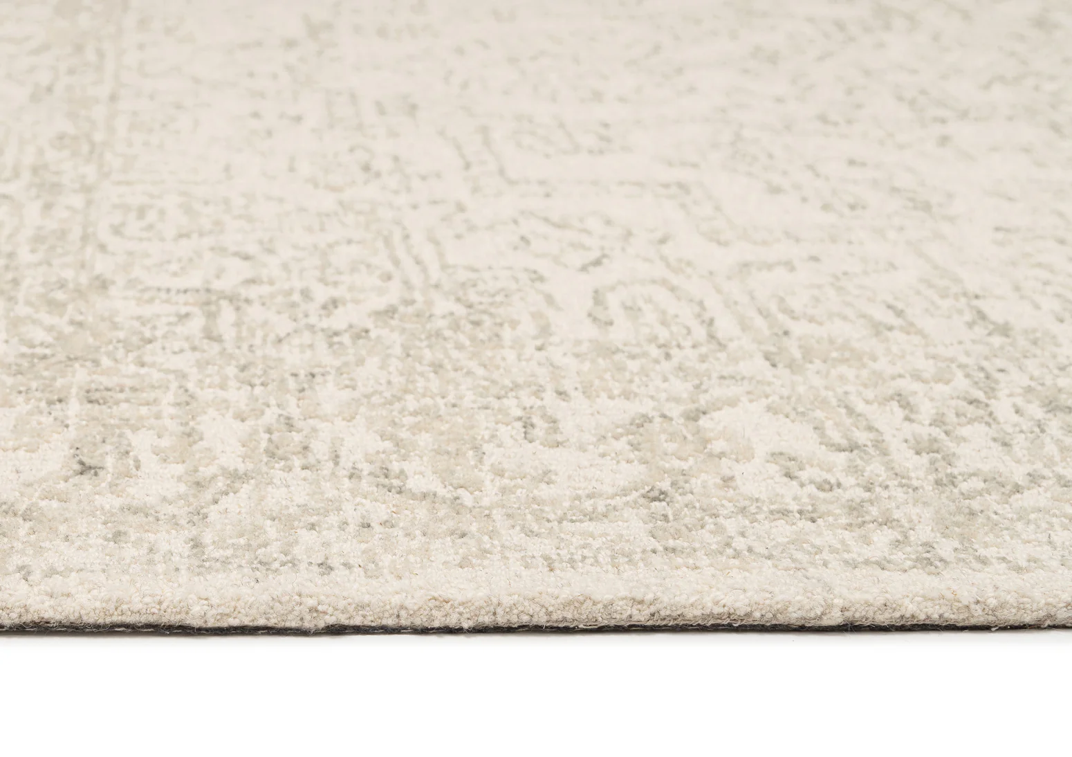 Keena Ivory Gray Medallion Tufted Wool Rug - Image 7