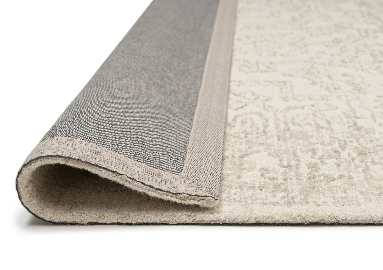 Keena Ivory Gray Medallion Tufted Wool Rug - Image 8
