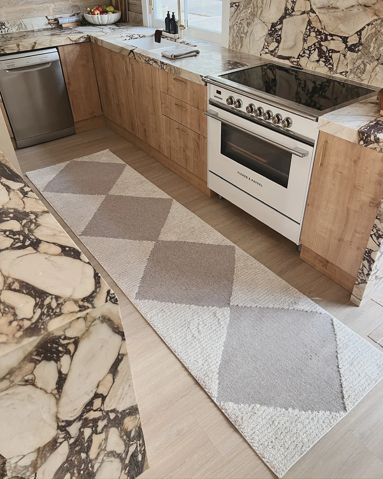 Kelsey Ivory and Beige Checkered Runner Rug - Image 5