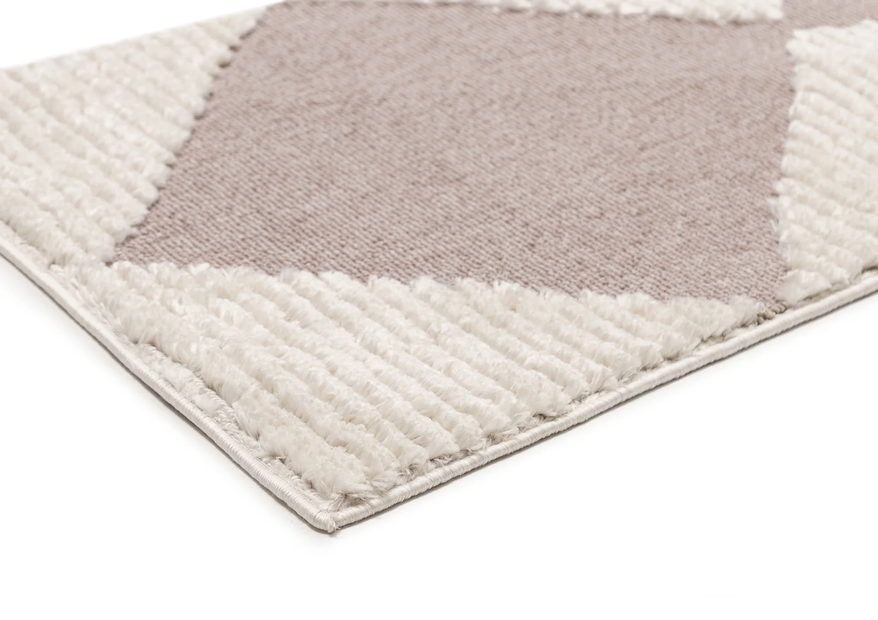 Kelsey Ivory and Beige Checkered Runner Rug - Image 8