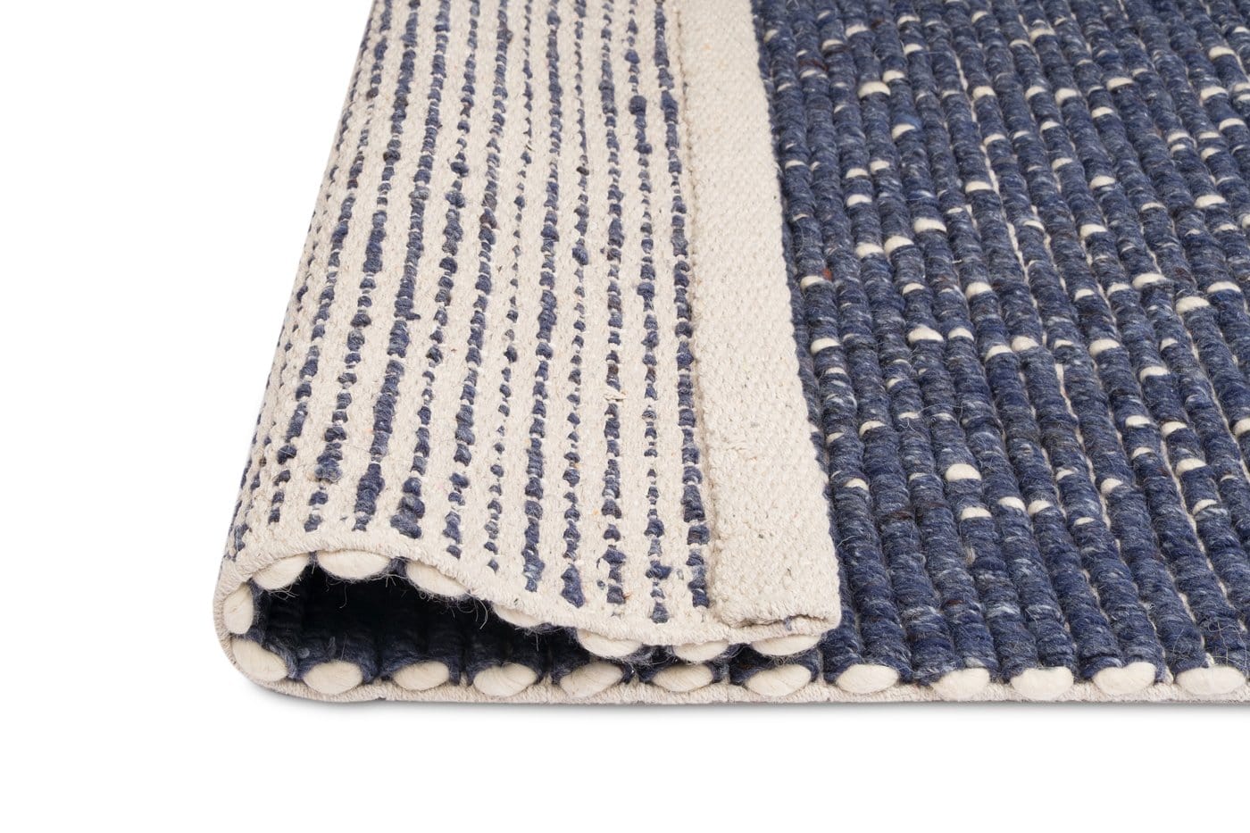 Kendra Navy Blue and Ivory Wool Rug - Image 17