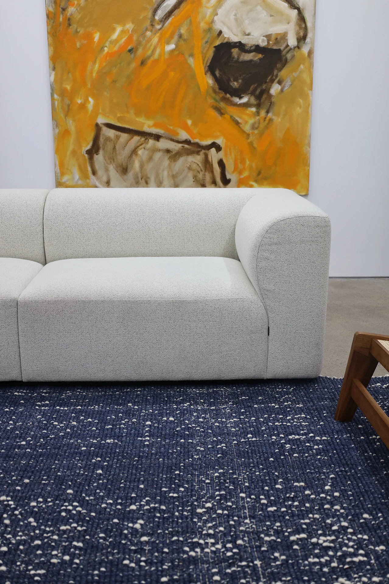 Kendra Navy Blue and Ivory Wool Rug - Image 3