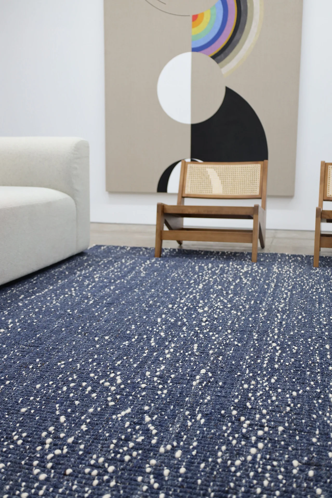 Kendra Navy Blue and Ivory Wool Rug - Image 7