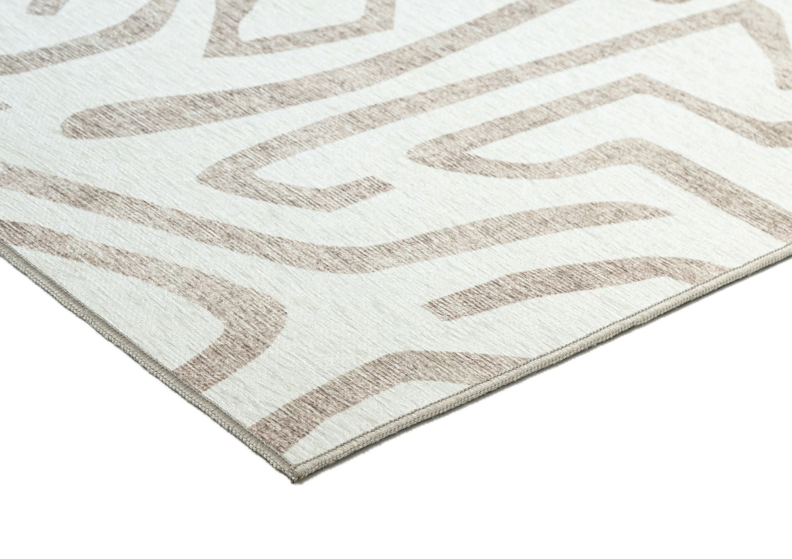 Kensa Grey Cream Indoor Outdoor Washable Rug - Image 7