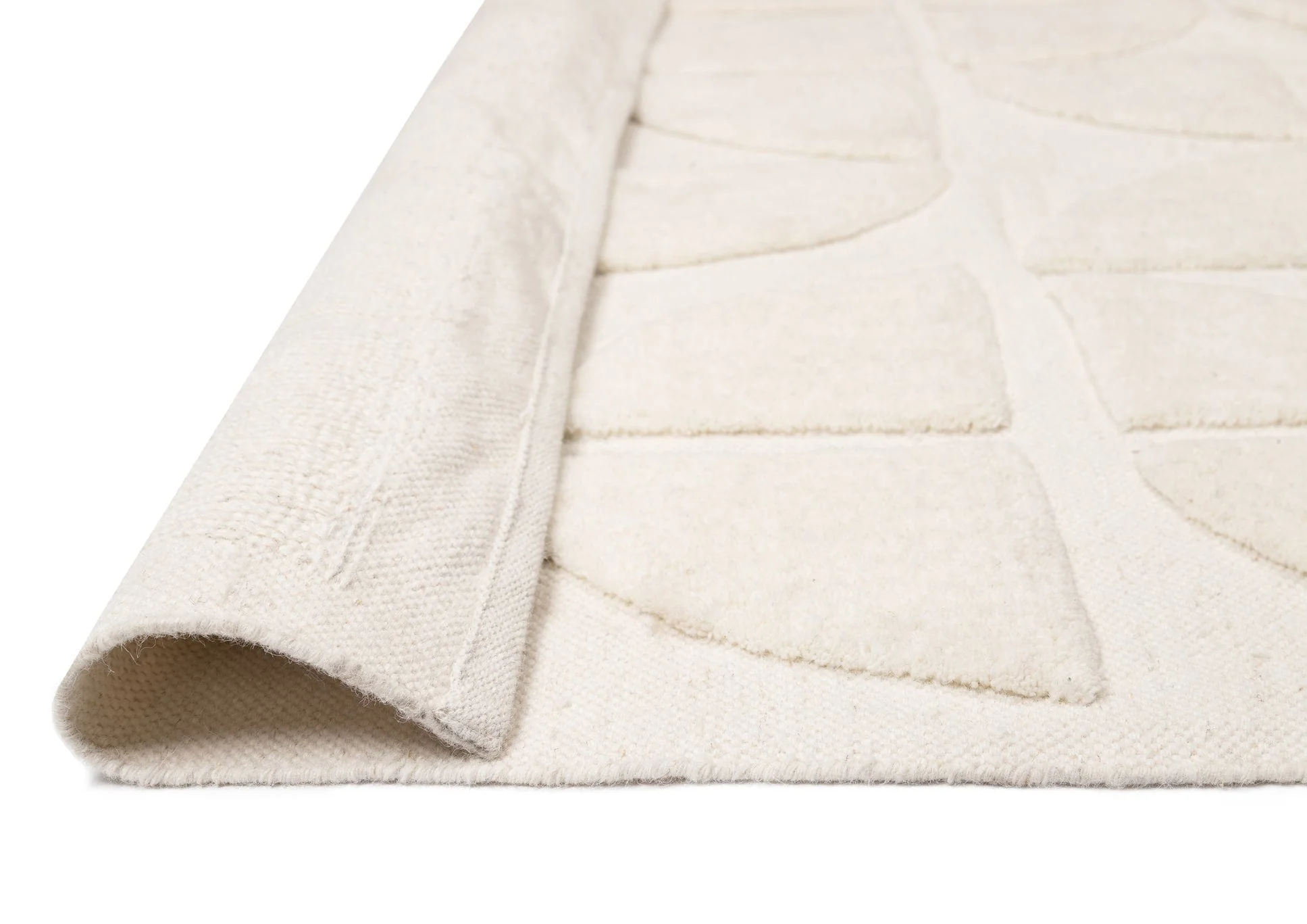 Kikko Geometric Cream Washable Wool Rug - Image 10