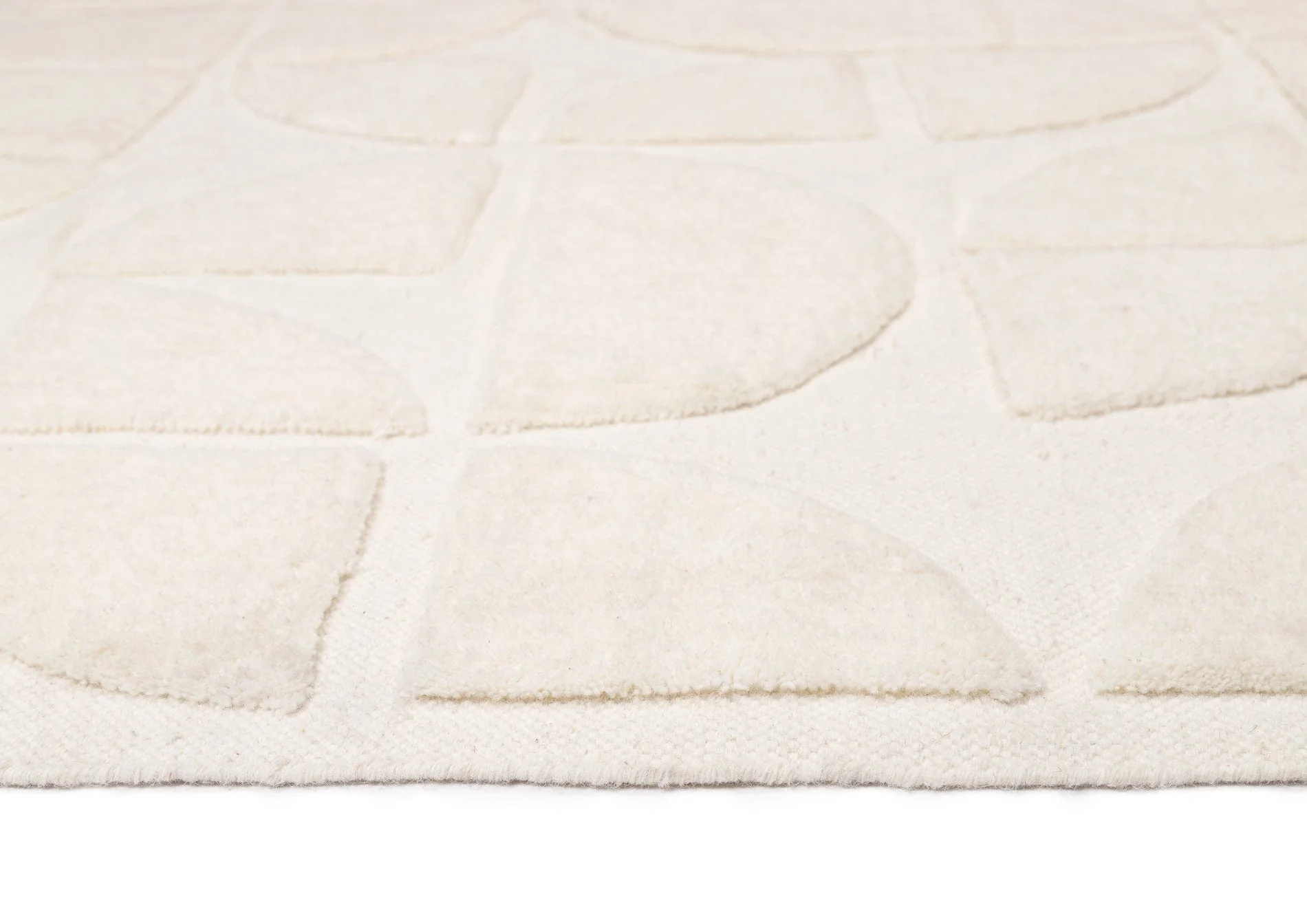 Kikko Geometric Cream Washable Wool Rug - Image 9