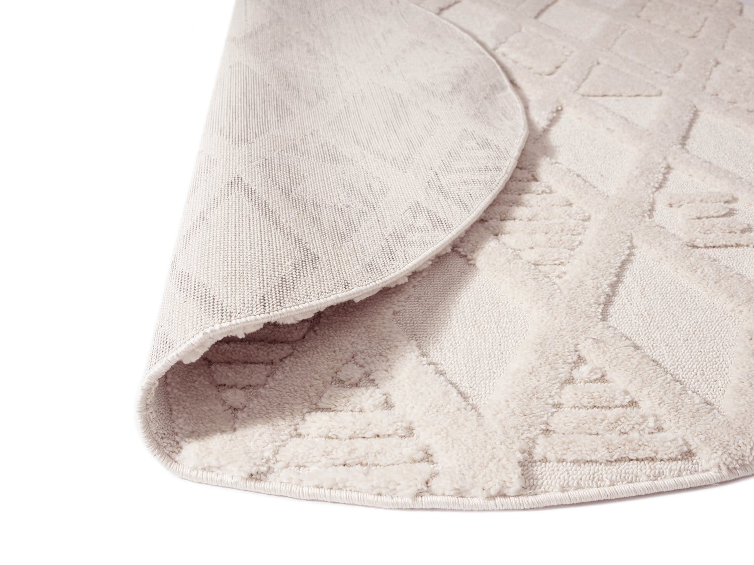 Kira Diamond Detail Textured Round Rug - Image 10