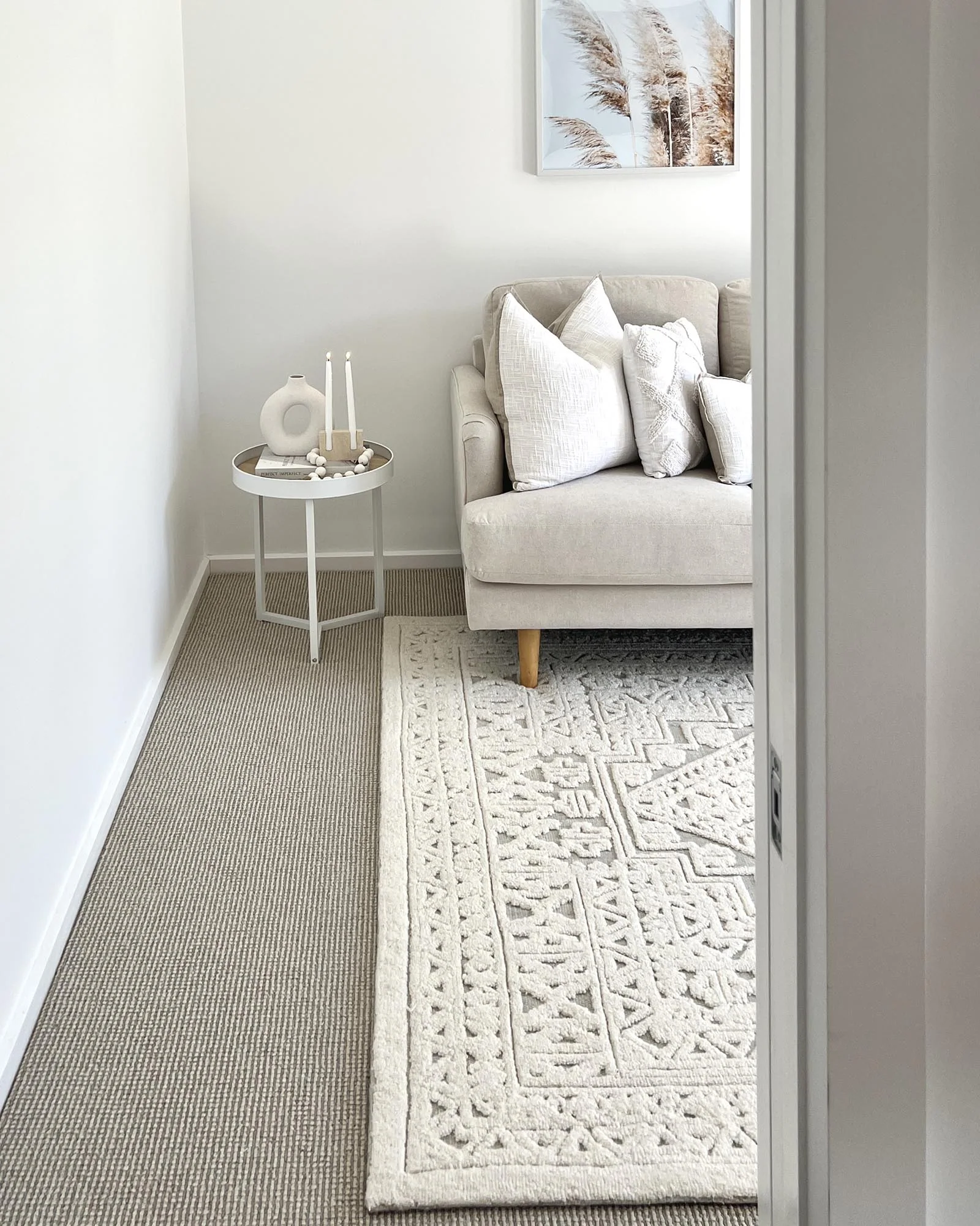 Kirrily Blue Grey and Ivory Textured Tribal Rug - Image 5