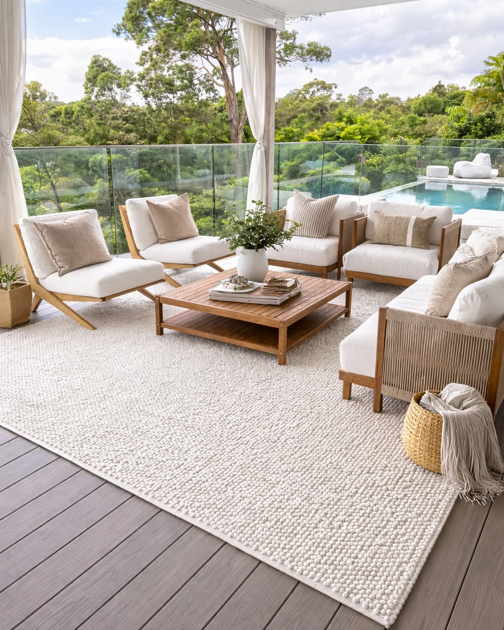 Kirsi Ivory Looped Indoor Outdoor P.E.T Rug - Image 2