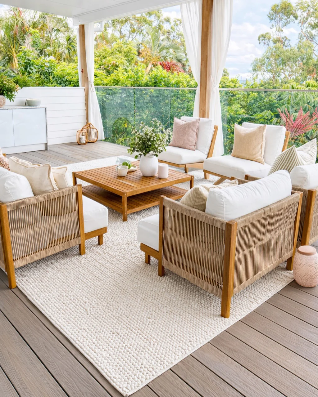 Kirsi Ivory Looped Indoor Outdoor P.E.T Rug - Image 4