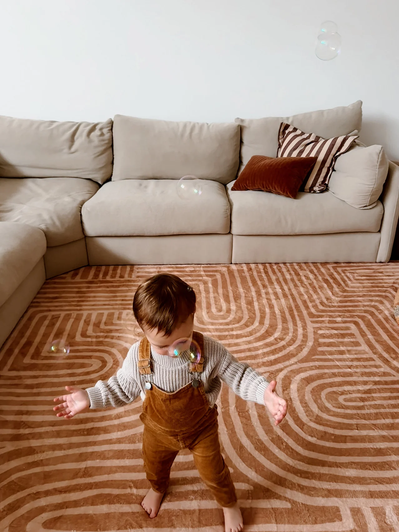 Koru Brown Abstract Rollie Pollie Playmat - Image 4