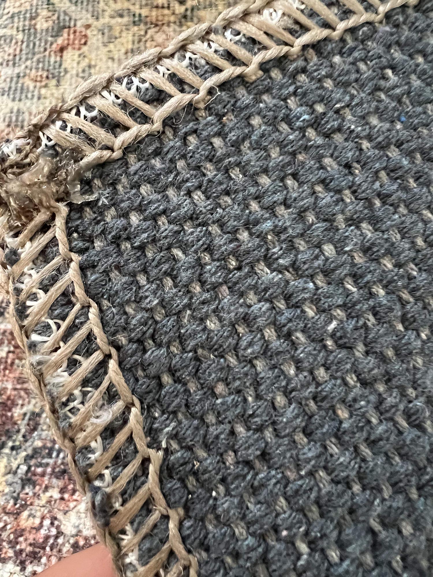 Krisna Brown and BlueTraditional Distressed Washable Rug - Image 9