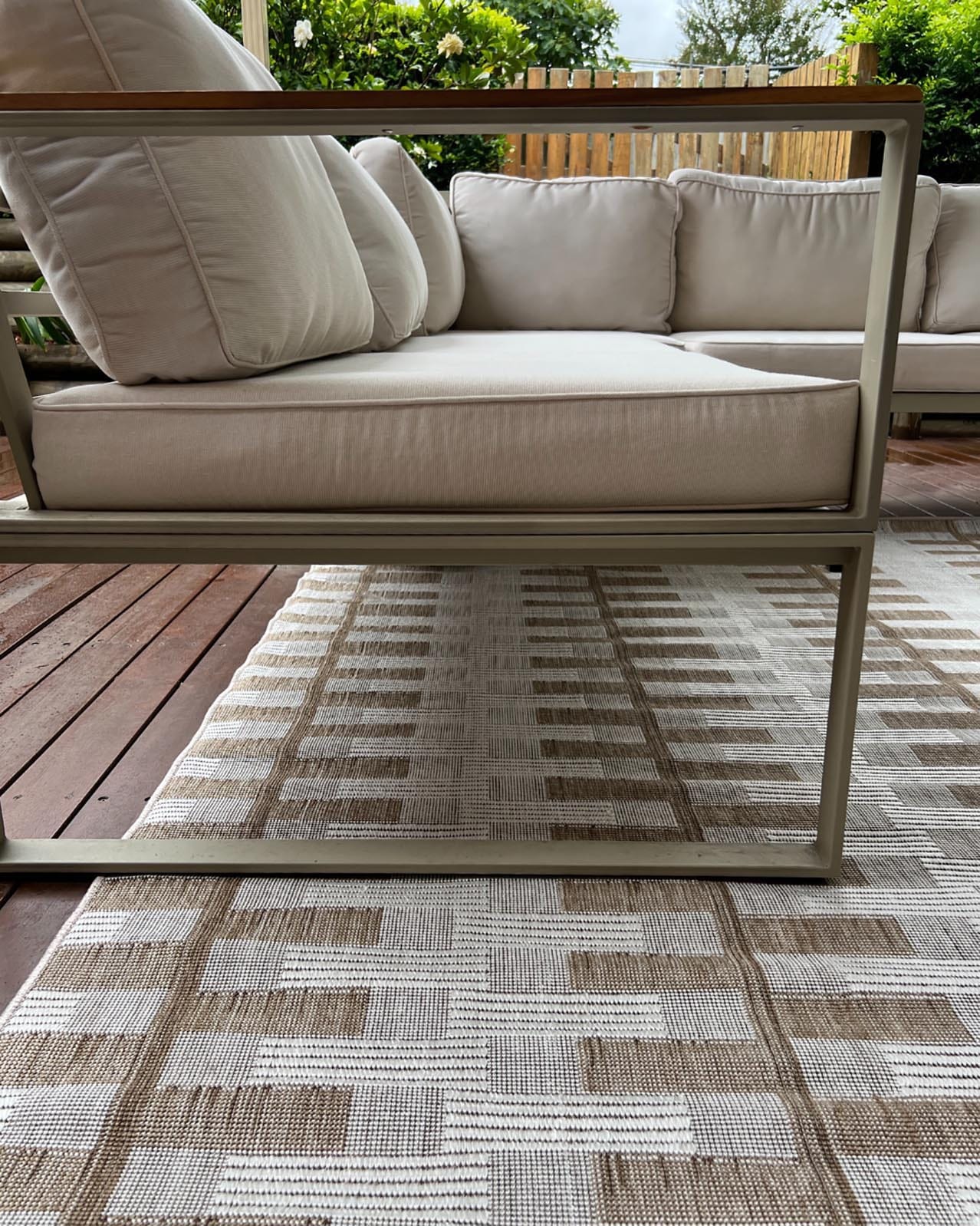 Krystal Brown and Ivory Geometric Flatweave Indoor Outdoor Rug - Image 12