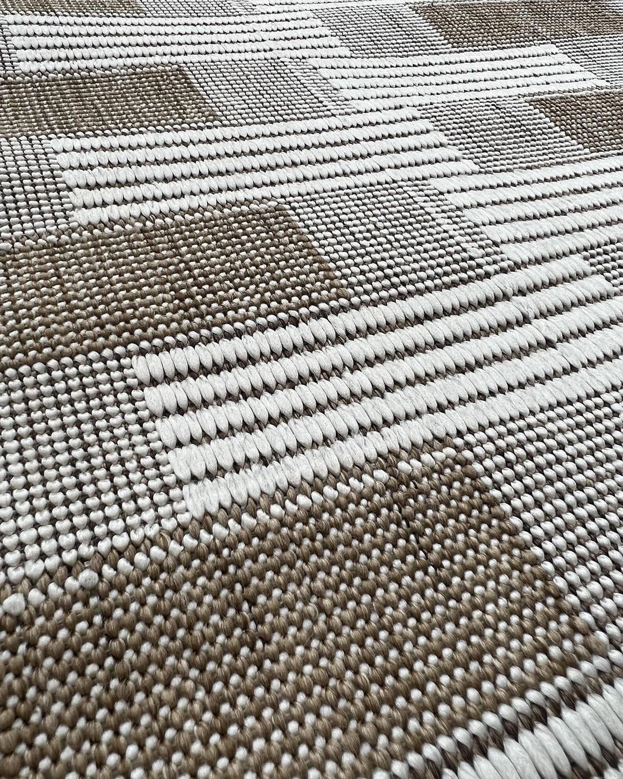 Krystal Brown and Ivory Geometric Flatweave Indoor Outdoor Rug - Image 14