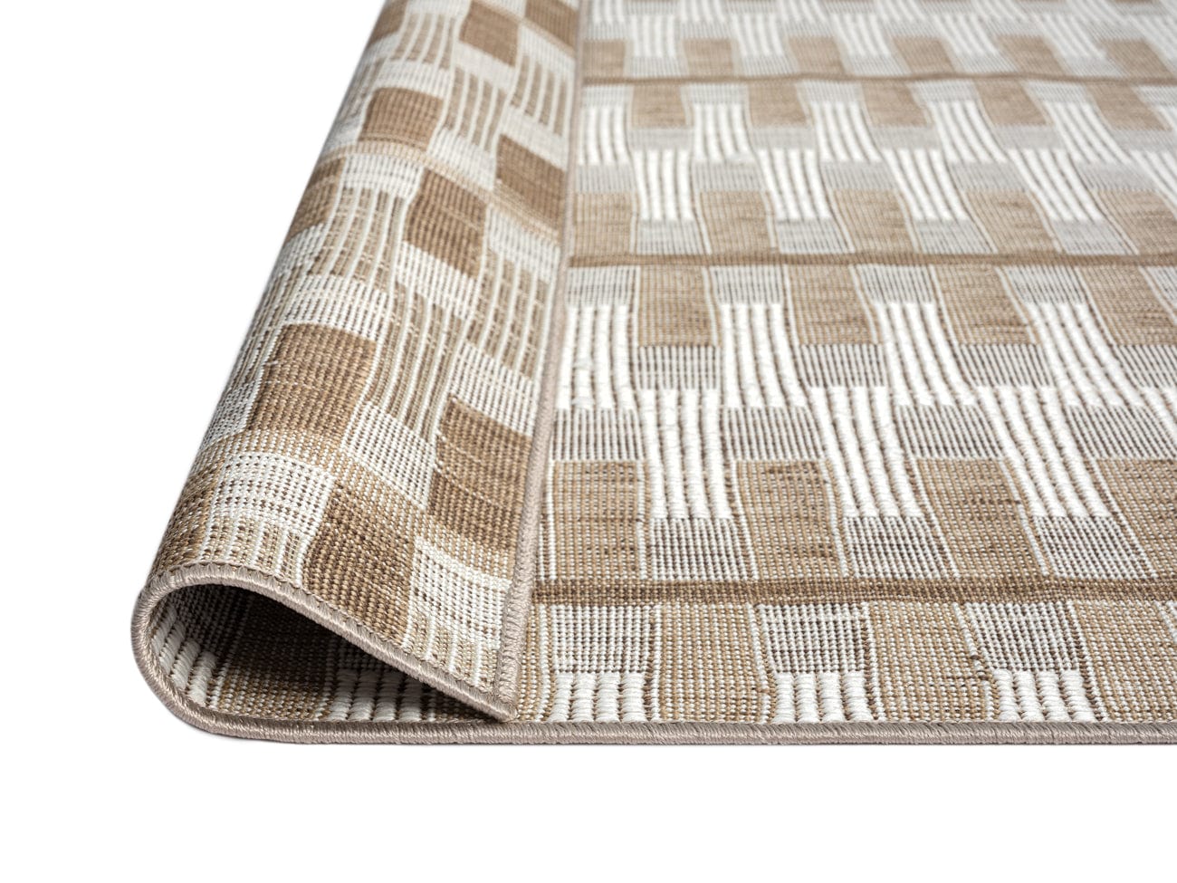 Krystal Brown and Ivory Geometric Flatweave Indoor Outdoor Rug - Image 17
