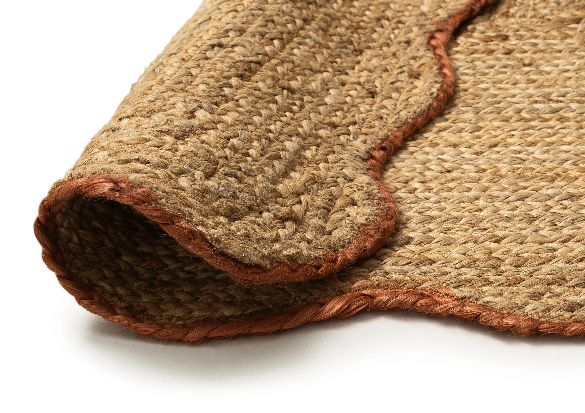 Kumari Natural Brown Scalloped Jute Rug - Image 4