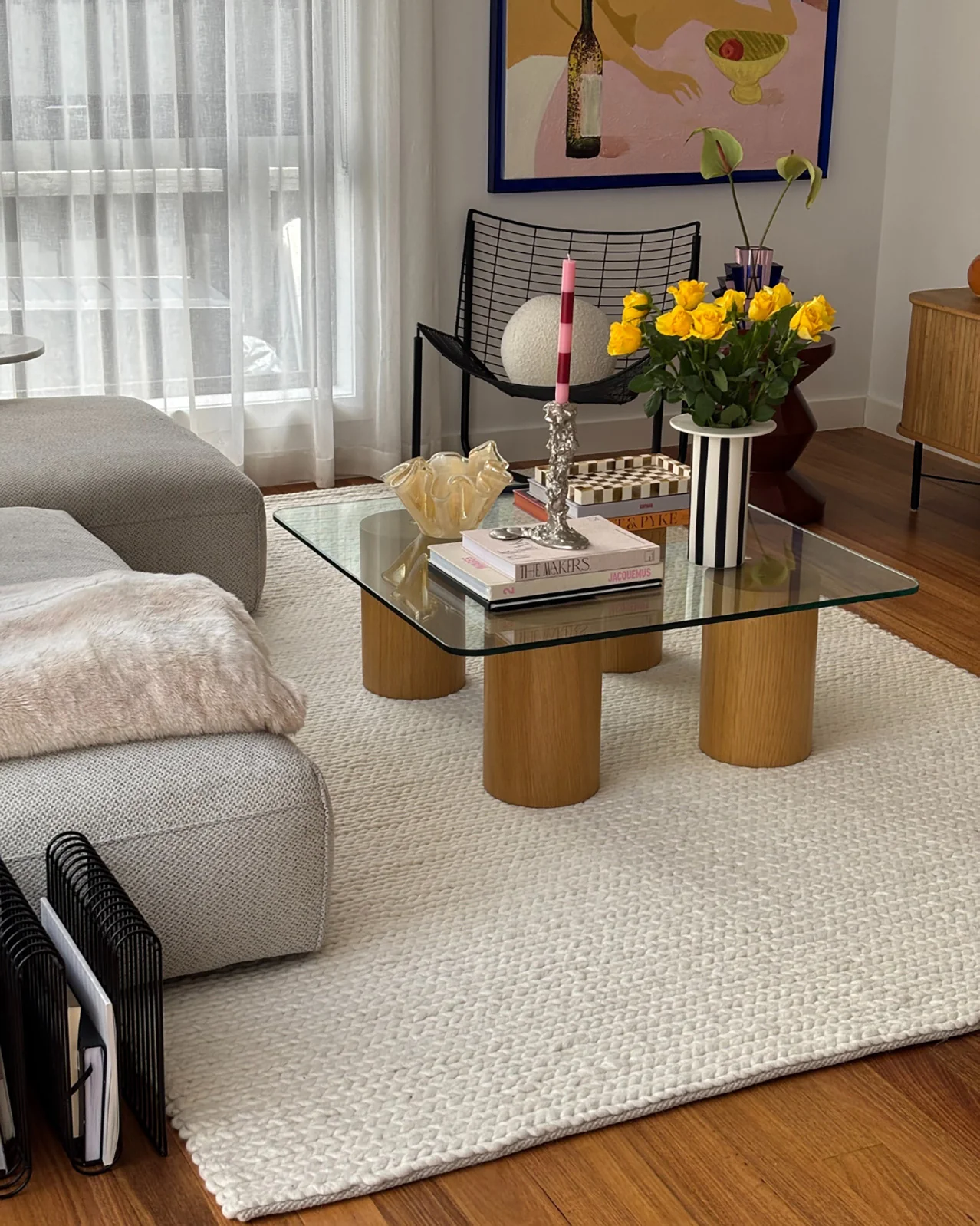 Laila Ivory Braided Wool Rug - Image 6