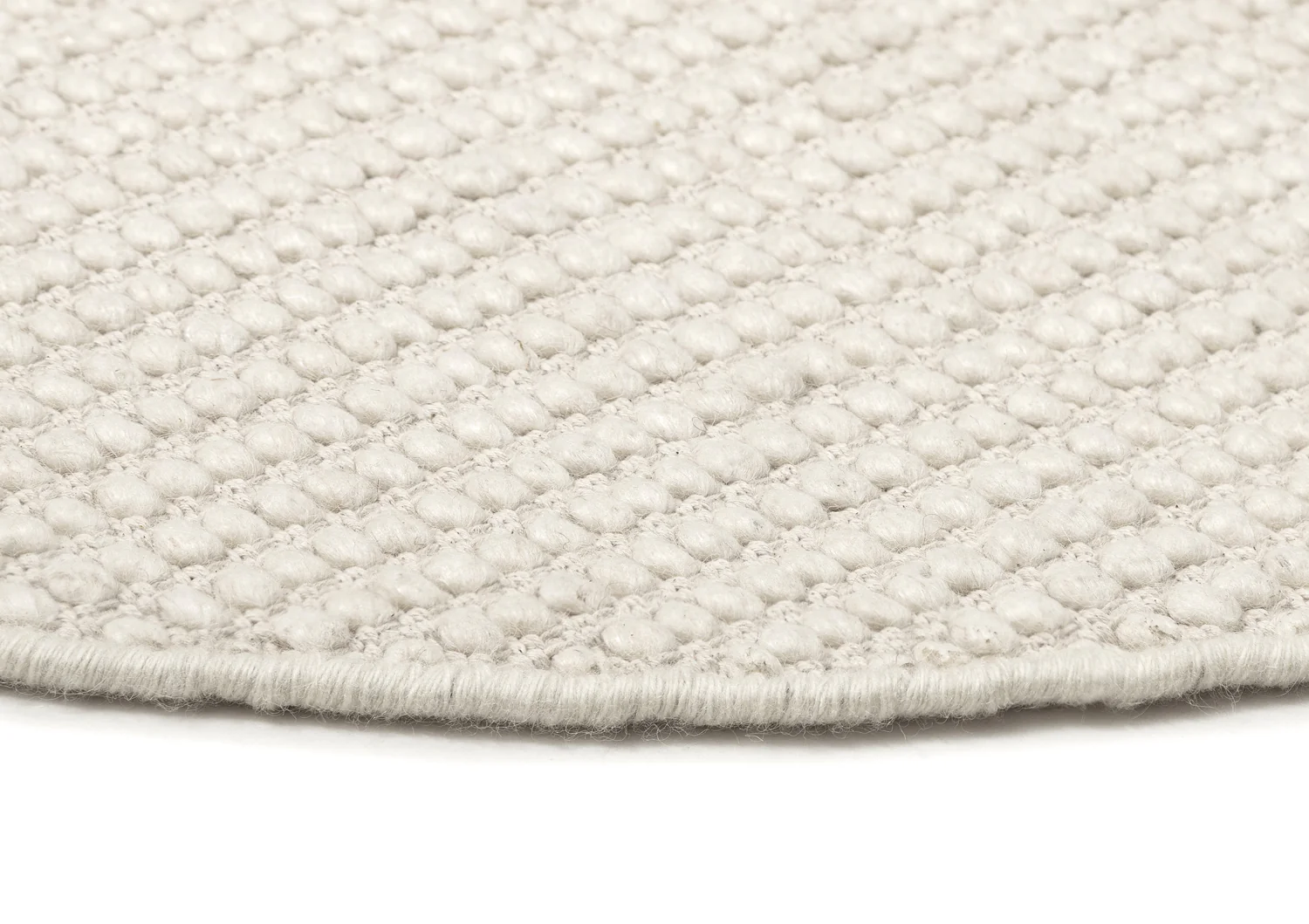 Larvic Ivory Chunky Wool Round Rug - Image 8