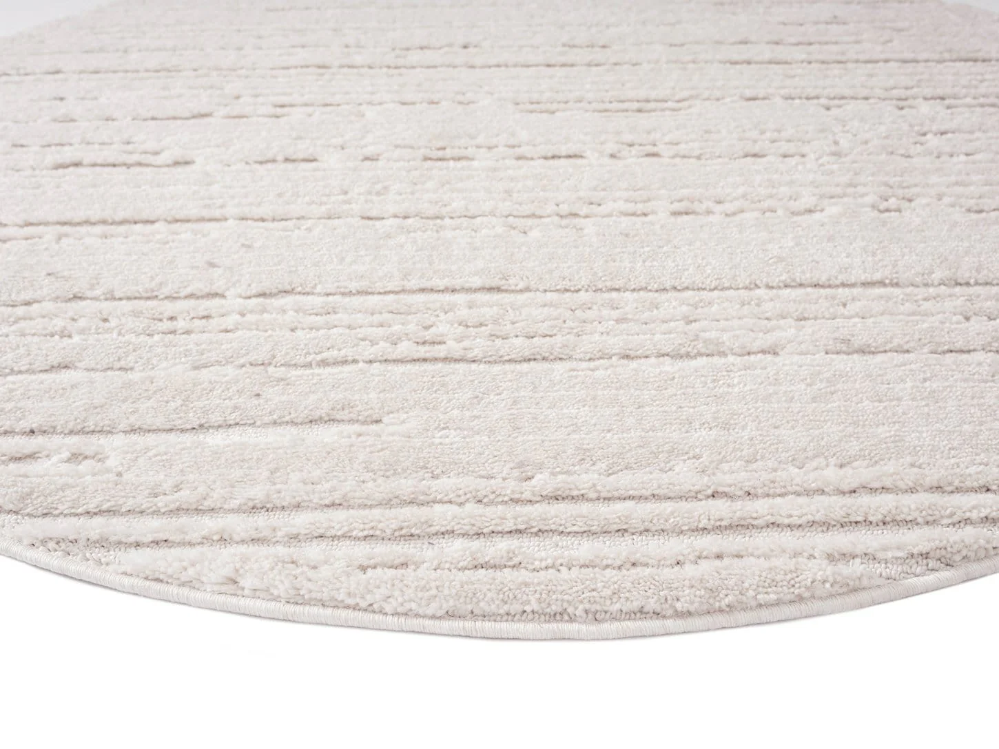 Leilani Ivory Cream Textured Round Rug - Image 10