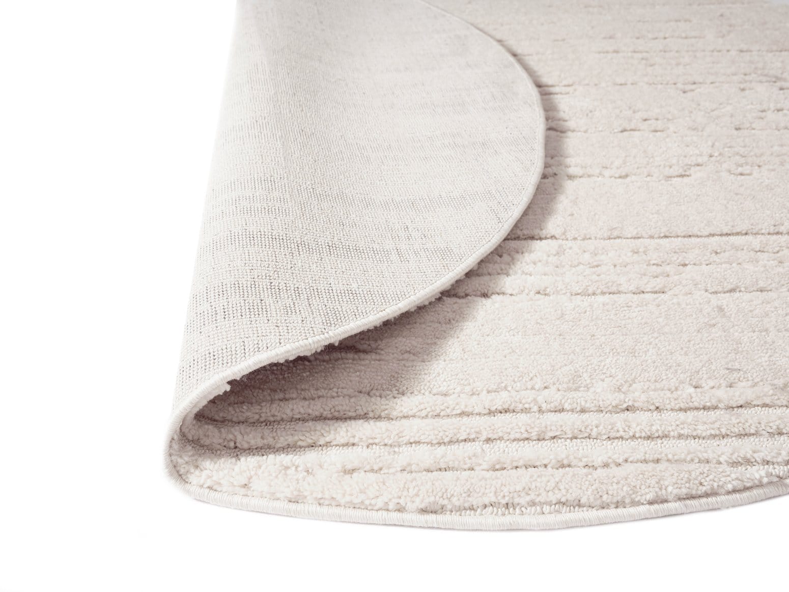 Leilani Ivory Cream Textured Round Rug - Image 11