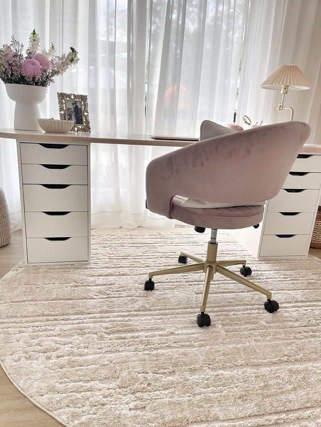 Leilani Ivory Cream Textured Round Rug - Image 8