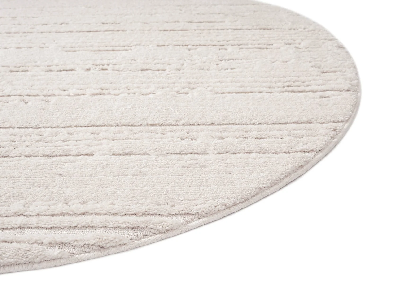 Leilani Ivory Cream Textured Round Rug - Image 9