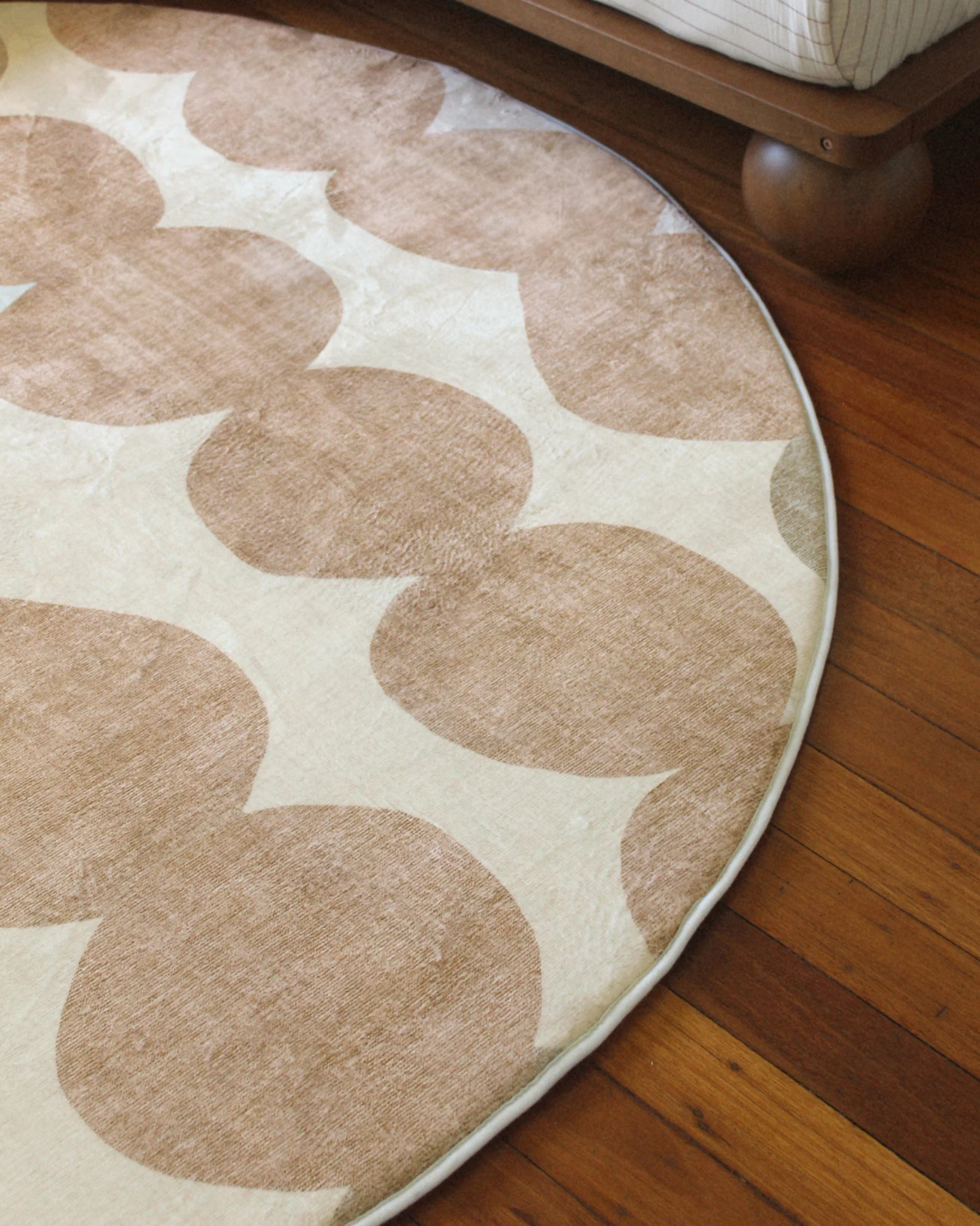Lexa Beige and Light Beige Abstract Rollie Pollie Round Playmat - Image 6