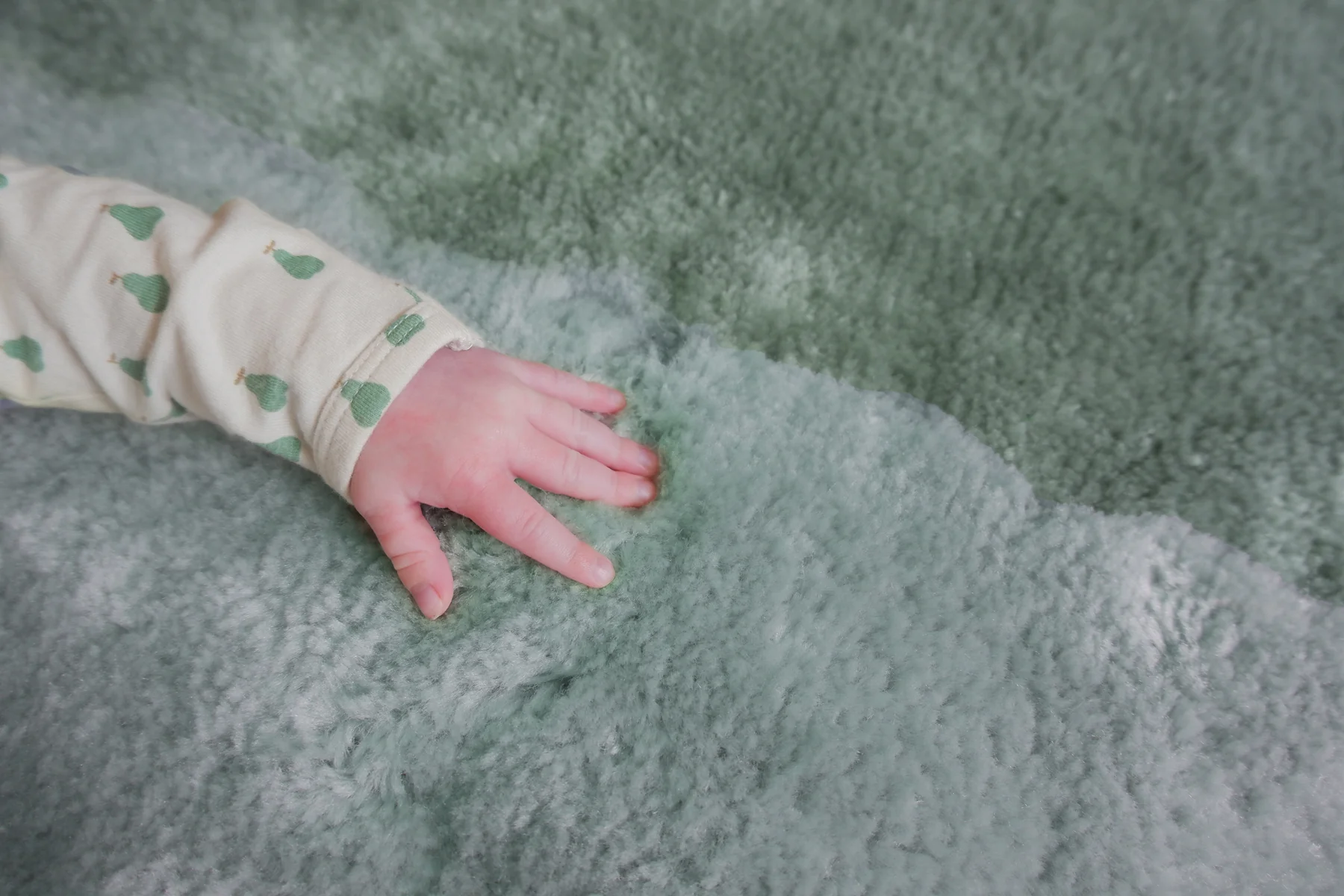 Lila Green Bordered Shag Rug - Image 4