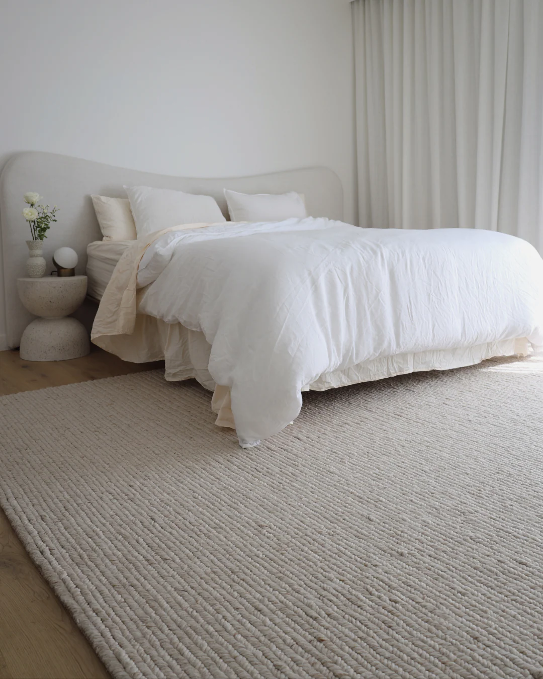 Linnea Beige Herringbone Braided Wool Rug - Image 3